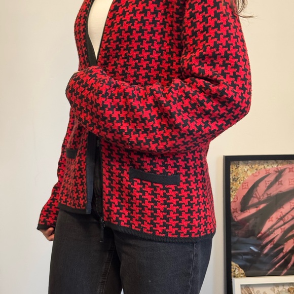 Braemar by Jeremy Scott houndstooth zip cardigan - Picture 3 of 7